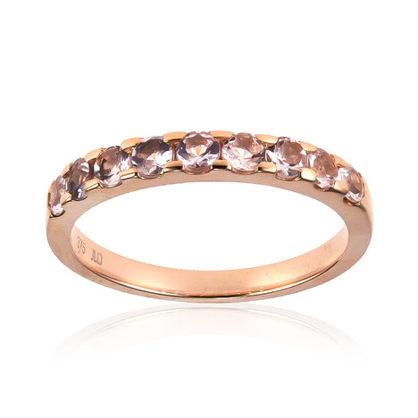 Nicht erhitzter Pinkfarbener Beryll-Goldring