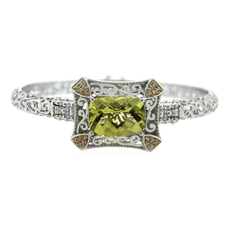 Bracciale in argento con Quarzo Ouro Verde (Dallas Prince Designs)