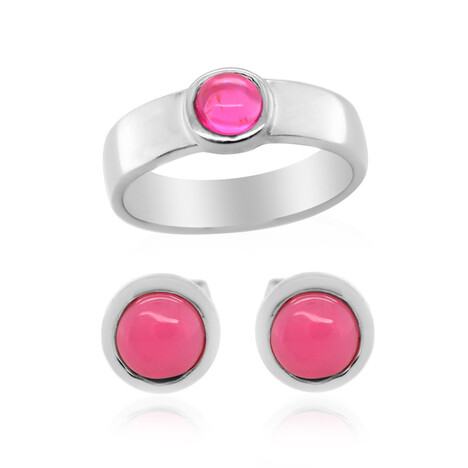 Bague en argent et Opale rose d'Éthiopie