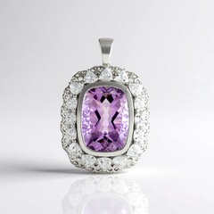Ciondolo in argento con Ametista Rose de France