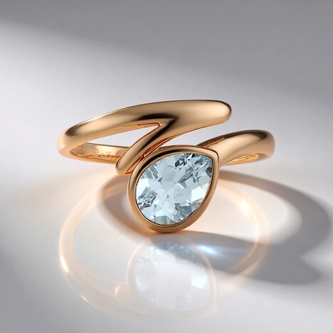 Anello in oro con Acquamarina Brasiliana (KM by Juwelo)