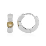 Nicht erhitzter Gelber Tansanit-Silberohrringe