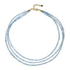 Zilveren halsketting met aquamarijnstenen