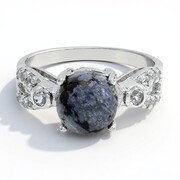 Schneeflocken-Obsidian-Silberring