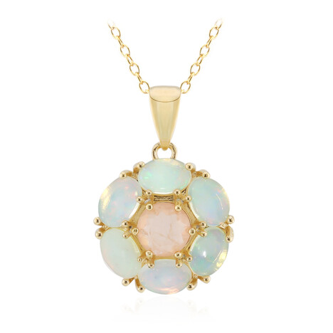 Collana in argento con Quarzo pesca pastello