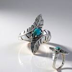 Anello in argento con Turchese Kingman (Desert Chic)