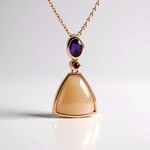 Collana in argento con Pietra di Luna Pesca (KM by Juwelo)