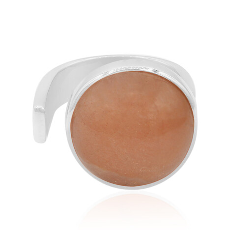Bague en argent et Pierre de lune orange (MONOSONO COLLECTION)