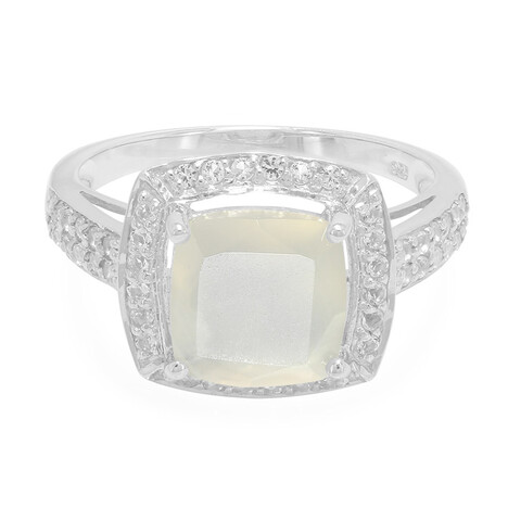 Weißer Mondstein-Silberring