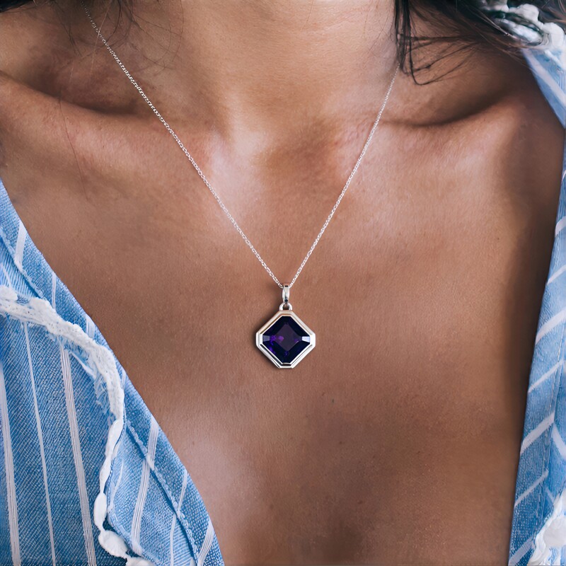 Colgante en plata con Amatista de Zambia (de Melo)