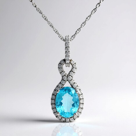Collana in oro con Apatite Blu