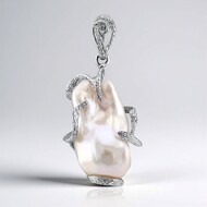 Ciondolo in argento con Perla di Acqua Dolce (TPC)