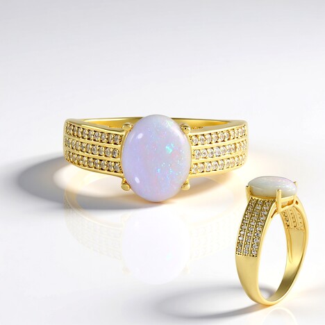 Anello in argento con Opale Australiano