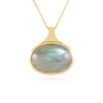 Collana in argento con Labradorite Verde Maniry (KM by Juwelo)