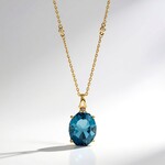 Collier en or et Topaze bleu de Londres (CIRARI)