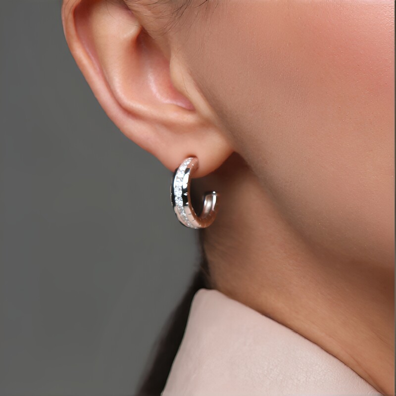 Boucles d'oreilles en argent et Zircon (de Melo)