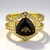 Anello placcato in oro con Quarzo Fumè