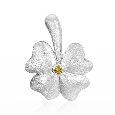 Gelber I3 Diamant-Silberanhänger
