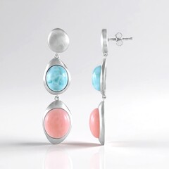 Orecchini in argento con Opale Rosa (de Melo Essence)