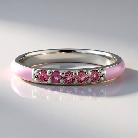 Anello in argento con Tormalina Rosa
