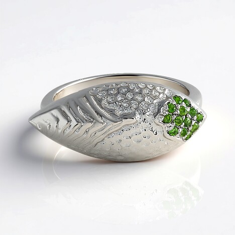 Anello in argento con Diopside Russo (SAELOCANA)