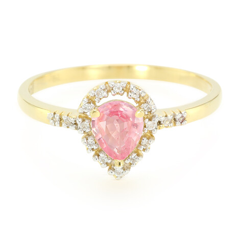 Zilveren ring met een Padparadscha saffier