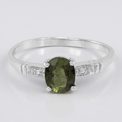 Anello placcato in platino con Tormalina Cuprian