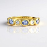 Anello in argento con Zaffiro Ceylon Blu