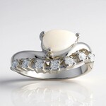 Anello in argento con Opale Bianco