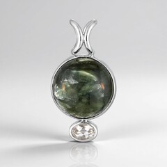 Ciondolo in argento con Serafinite (Bali Barong)