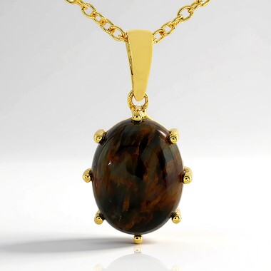 Collana in argento con Pietersite Dorata