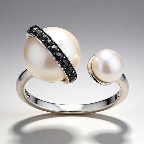 Anello in argento con Perla d'Acqua Dolce Bianca