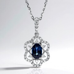 Collana in oro con Zaffiro Ceylon Blu (CIRARI)