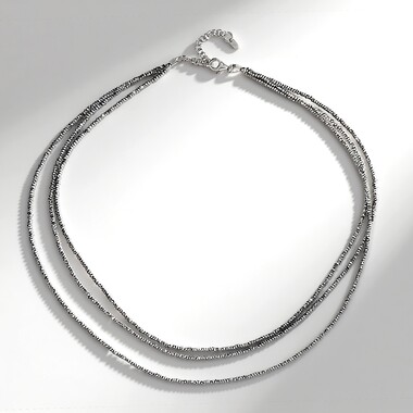 Zilveren halsketting met Zilver Hematieten (Riya)