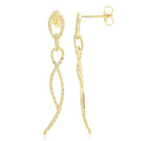 Boucles d'oreilles en argent et Diamant chocolat