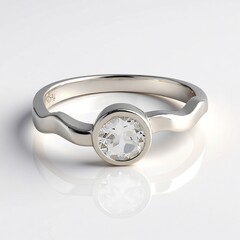 Bague en argent et Topaze blanche