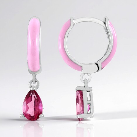 Boucles d'oreilles en argent et Topaze rose