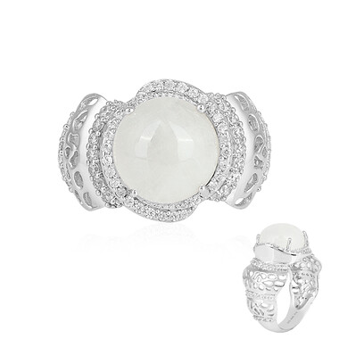 Anello in argento con Pietra di Luna Arcobaleno