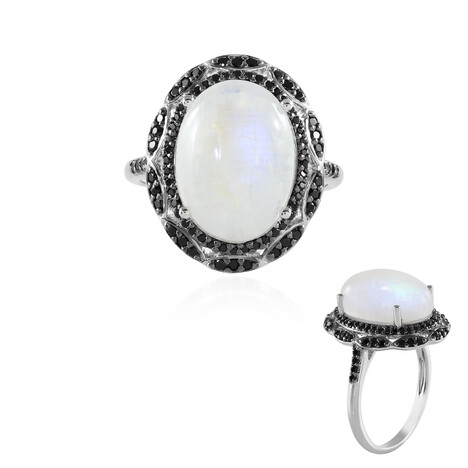 Rainbow Moonstone Silver Ring