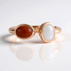 Anello in argento con Pietra di Luna Bianca (KM by Juwelo)