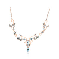 Collier en argent et Topaze bleu ciel