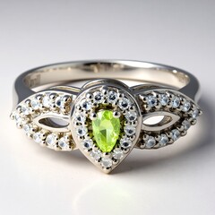 Anello placcato in platino con Tormalina Cuprian