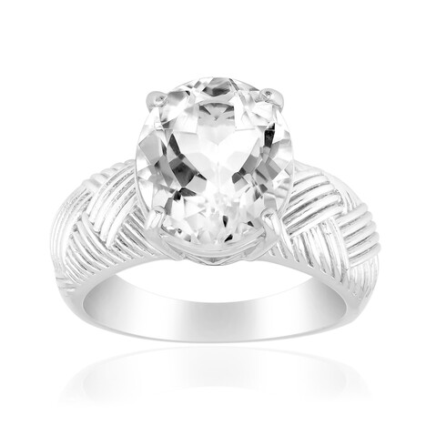 Anello in argento con Topazio Bianco