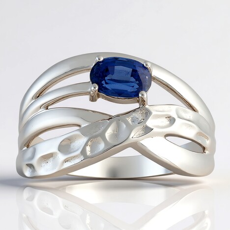 Anello in argento con Cianite del Nepal (Pallanova)