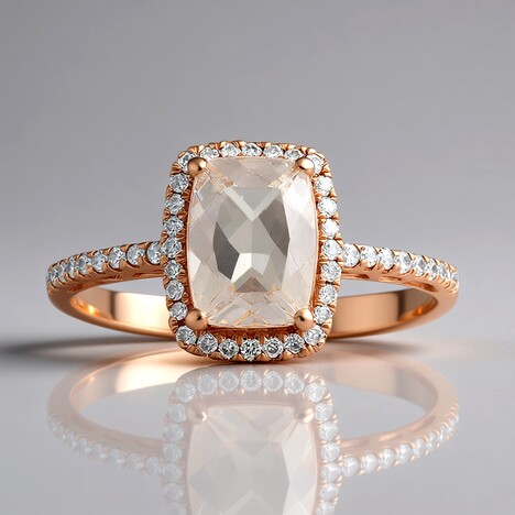 Anello in oro con Morganite
