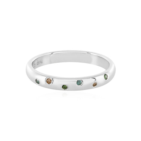 Bague en argent et Diamant vert I3