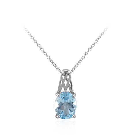 Collana in argento con Topazio Blu Cielo