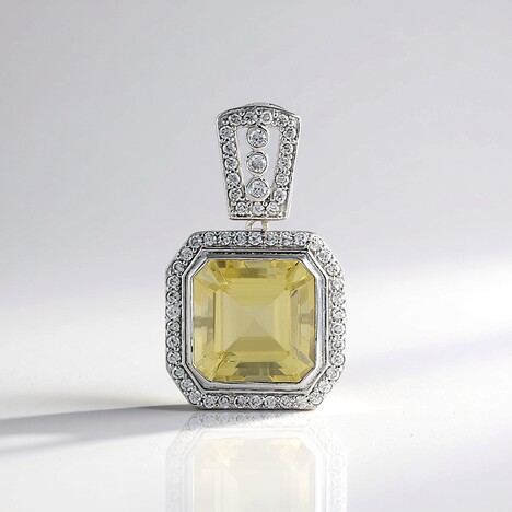 Ciondolo in ottone con Quarzo Limone (Juwelo Style)