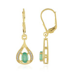 Russischer Smaragd-Silberohrringe