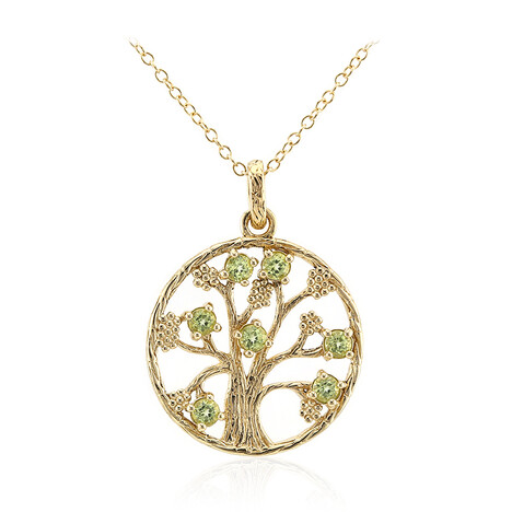 Burmesischer Peridot-Silberhalskette